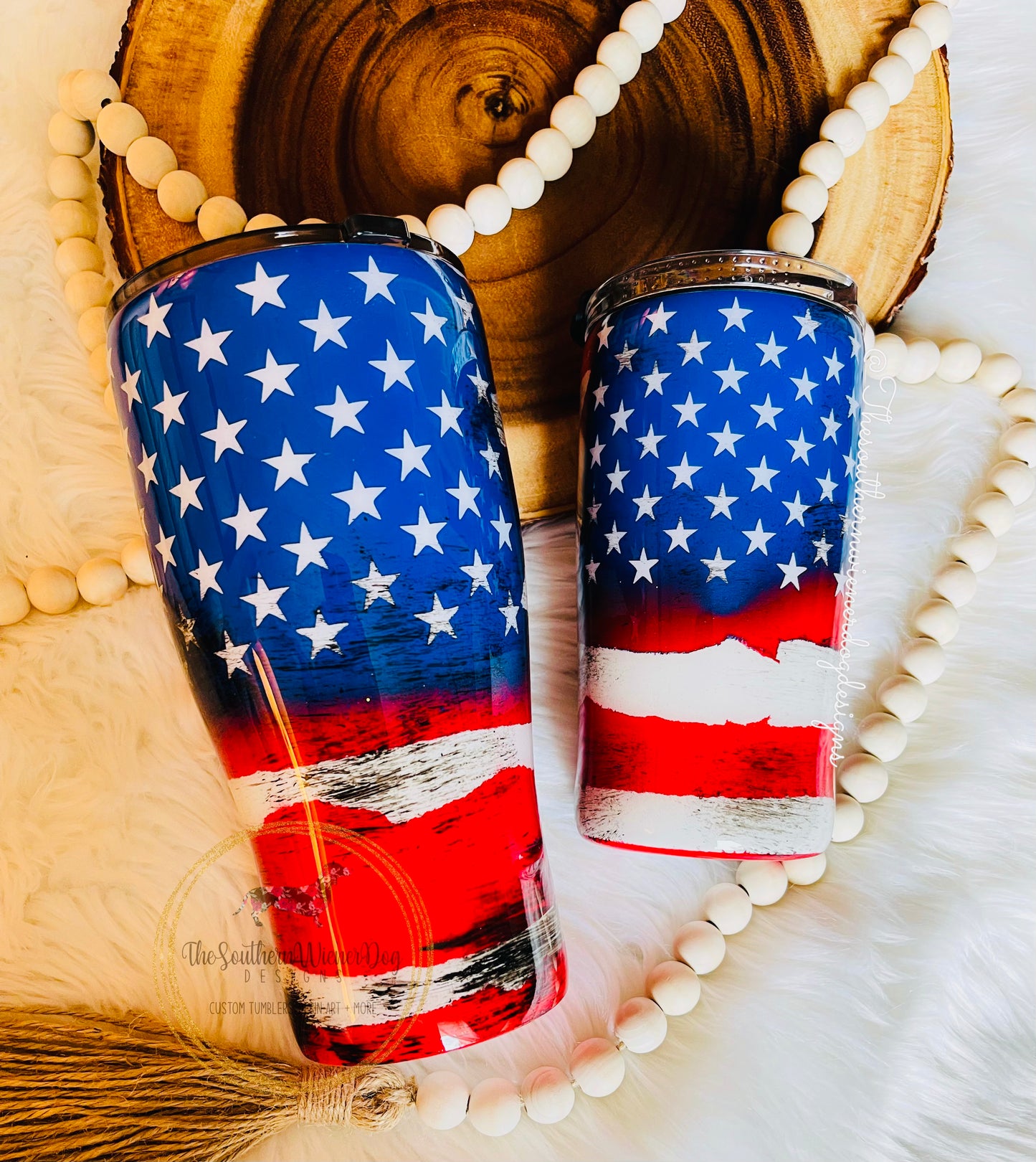 Distressed Flag Tumbler