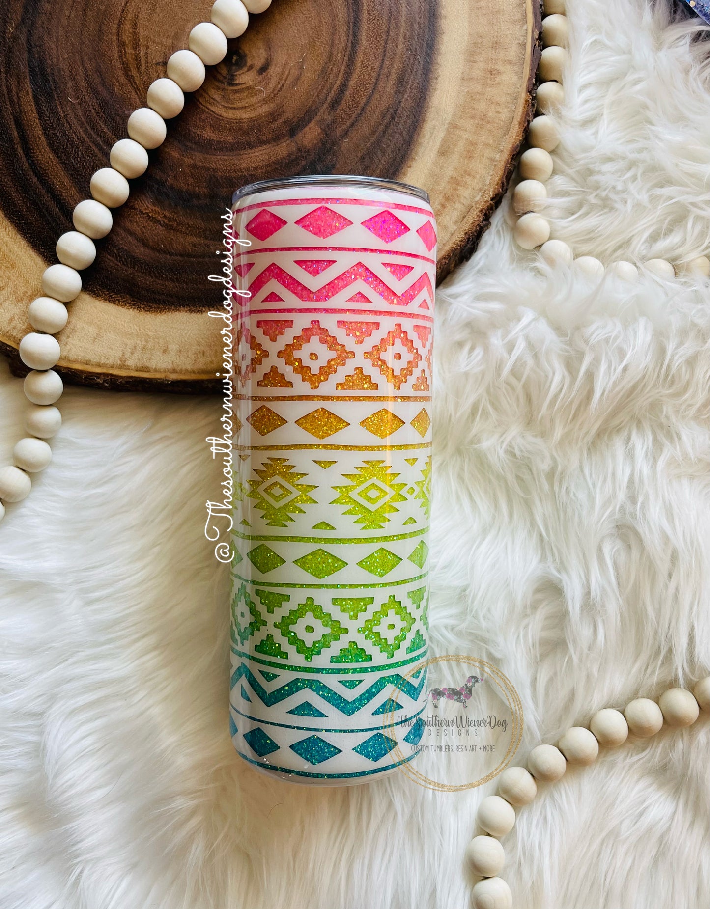 Neon rainbow Aztec