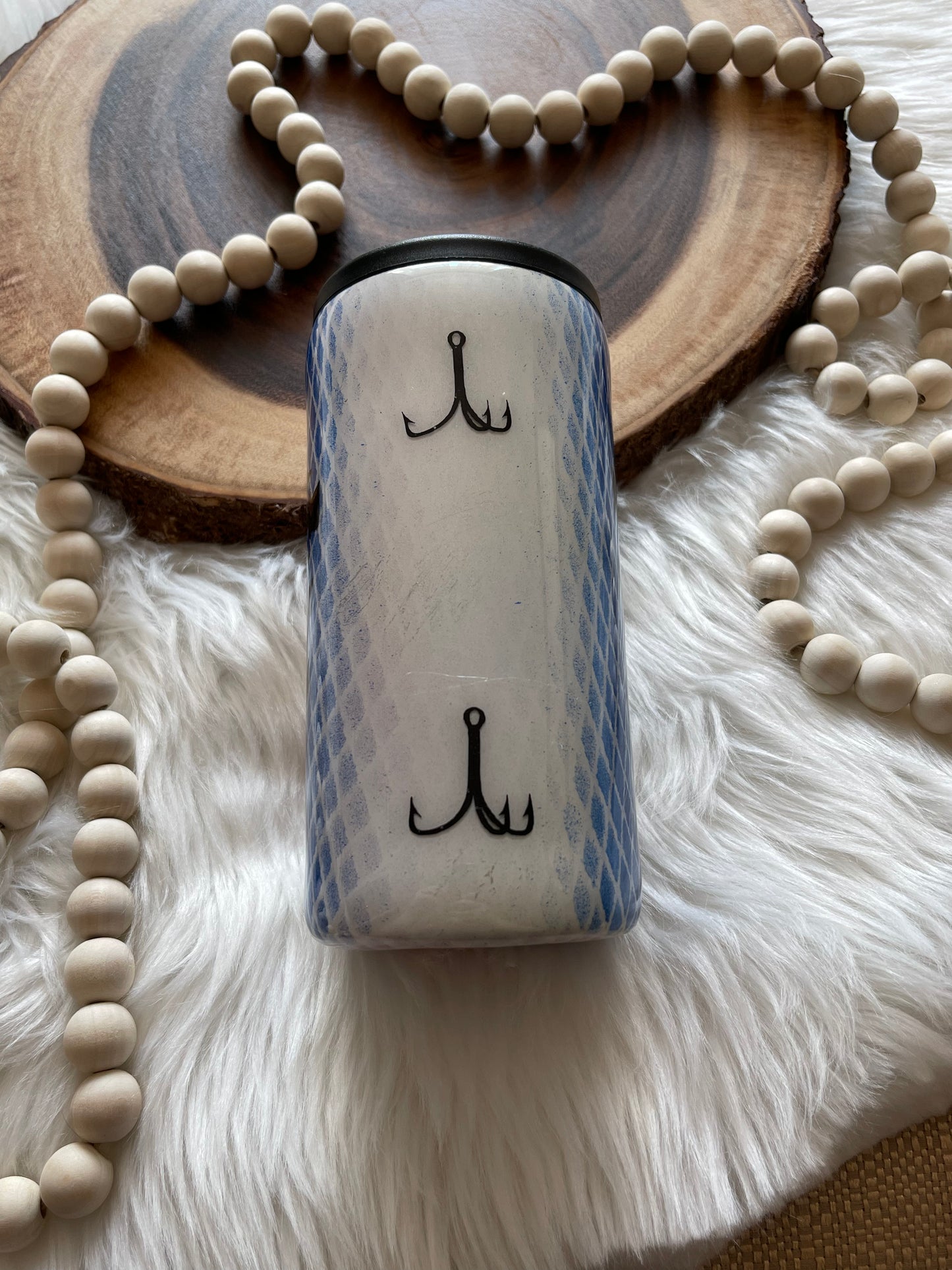 Red, white and blue Fishing Lure koozie