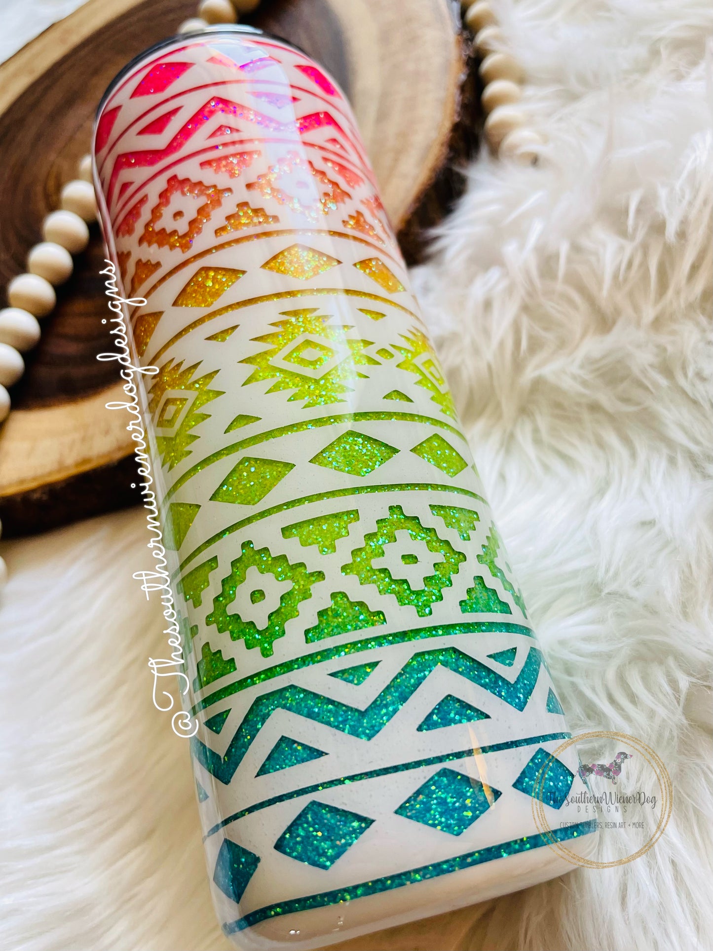 Neon rainbow Aztec