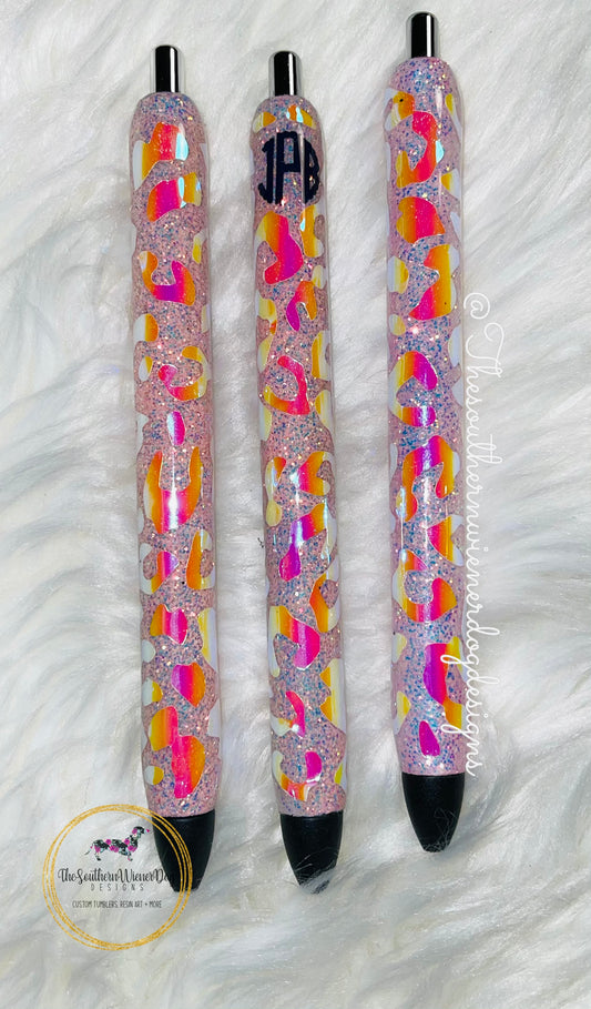 Custom Pink Ice Cheetah Pen