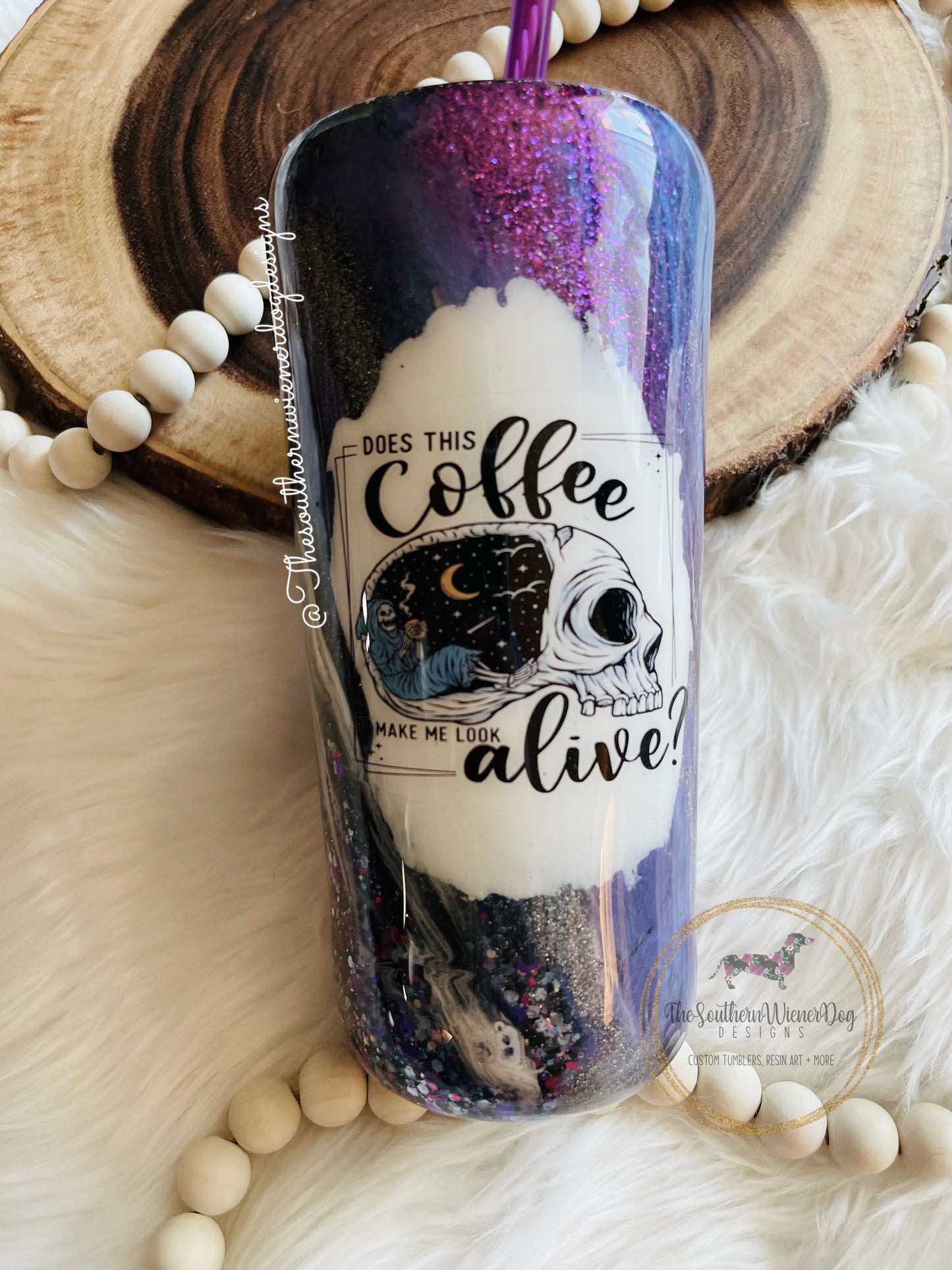 Coffee / purple swirl
